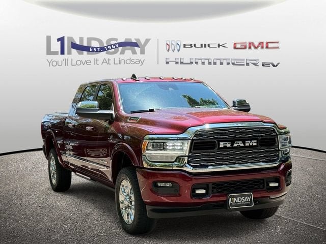 2020 RAM 3500 Limited Mega Cab 4x4 6'4" Box in Red — front three-quarter view