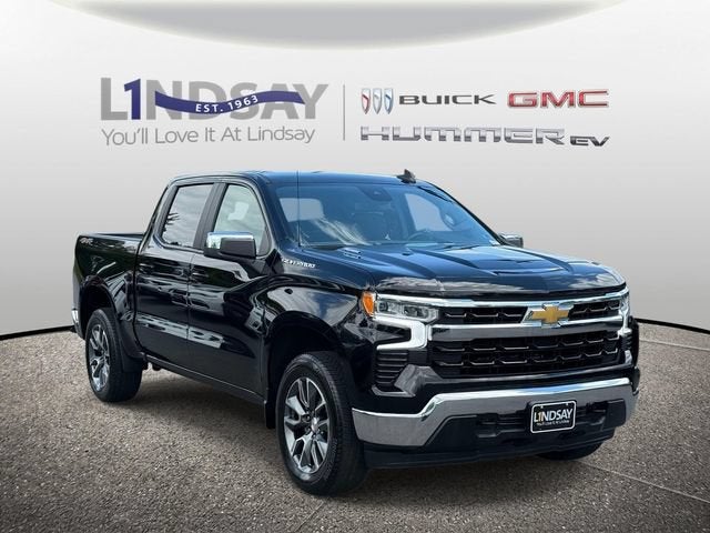 2024 Chevrolet Silverado 1500 LT (2FL) in Black — front three-quarter view