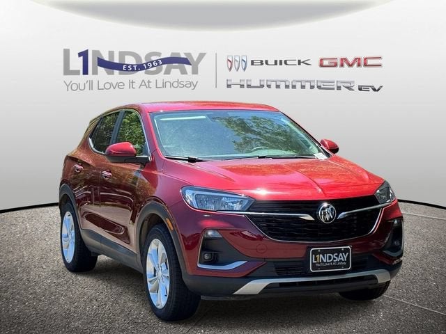 2023 Buick Encore GX Preferred in Cinnabar Metallic — front three-quarter view
