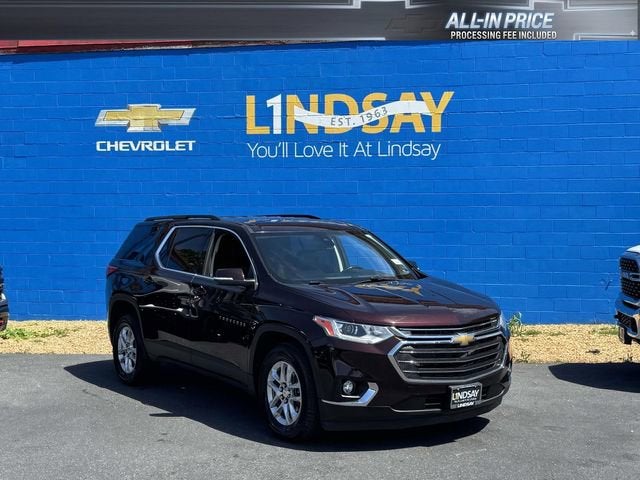 2021 Chevrolet Traverse LT Leather in Black Cherry Metallic — front three-quarter view