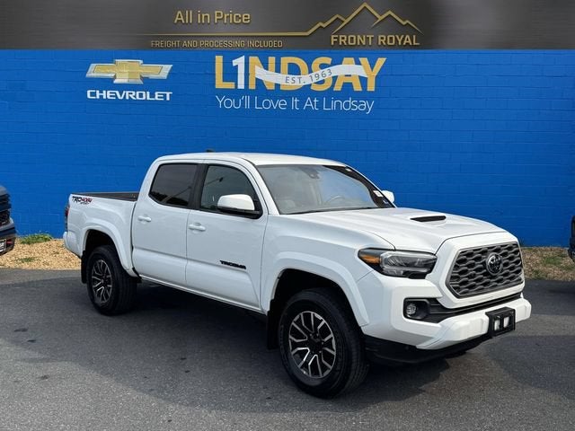 2023 Toyota Tacoma TRD Sport in White — front three-quarter view